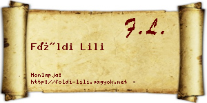 Földi Lili névjegykártya