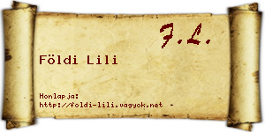 Földi Lili névjegykártya