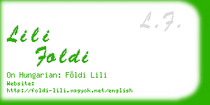 lili foldi business card